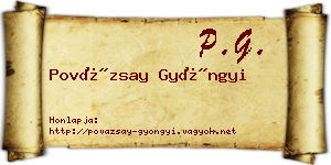 Povázsay Gyöngyi névjegykártya