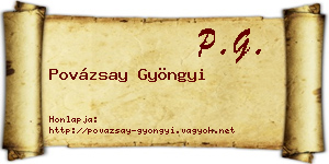 Povázsay Gyöngyi névjegykártya